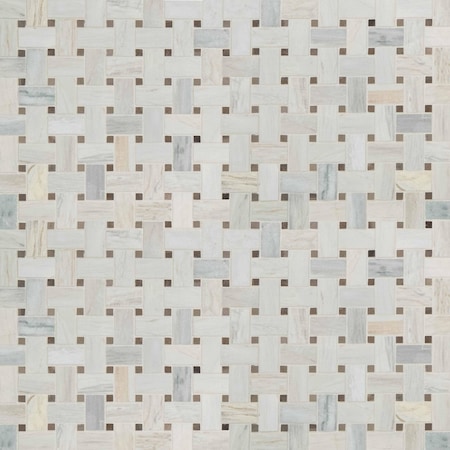 Msi Angora Basket Weave 12 In. X 12 In. X 10 Mm Polished Marble Mesh-Mounted Mosaic Tile, 10PK ZOR-MD-0157